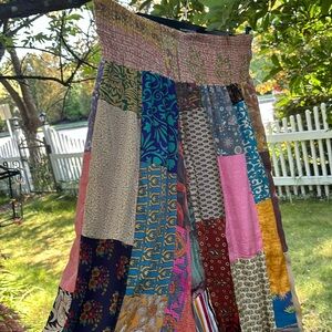 Kantha Bae Goddess one of a kind ~ free size silk lounge pants